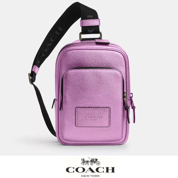 🥰 Coach Track Pack 14 In QB/Metallic Lilac